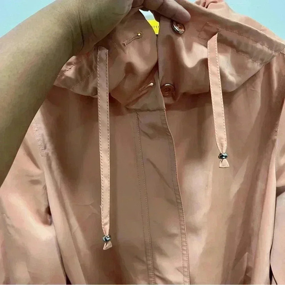 St John Cowl Neck Zip Front Jacket Lightweight Coral Rose Women's Medium - Picture 8 of 13